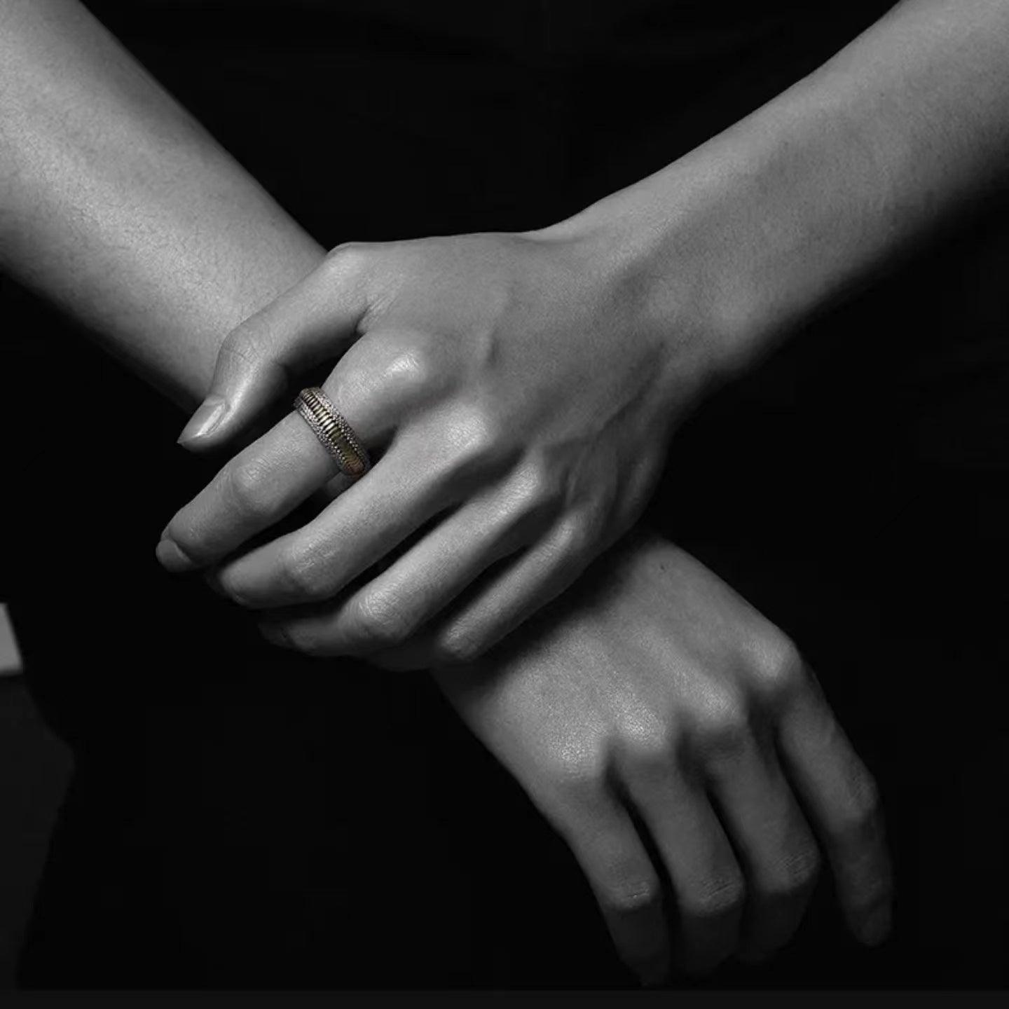 Stylish Dragon Scale Silver Ring - LOVELY ROBIN