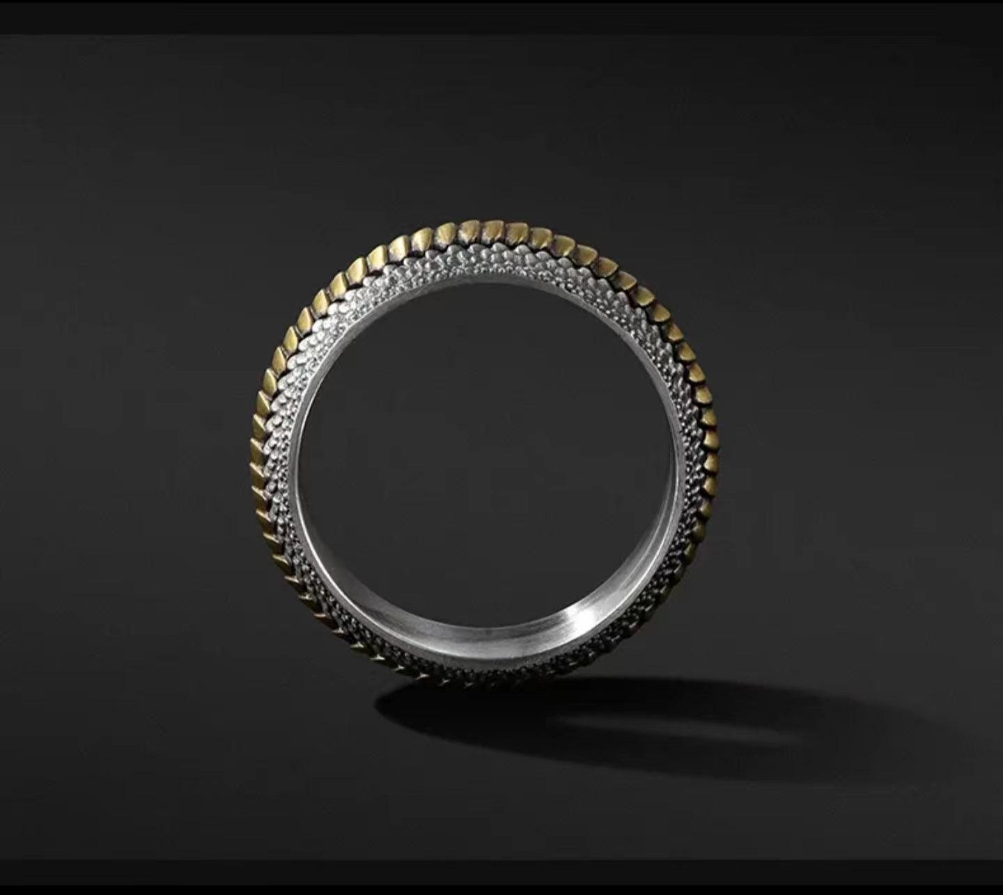 Stylish Dragon Scale Silver Ring - LOVELY ROBIN