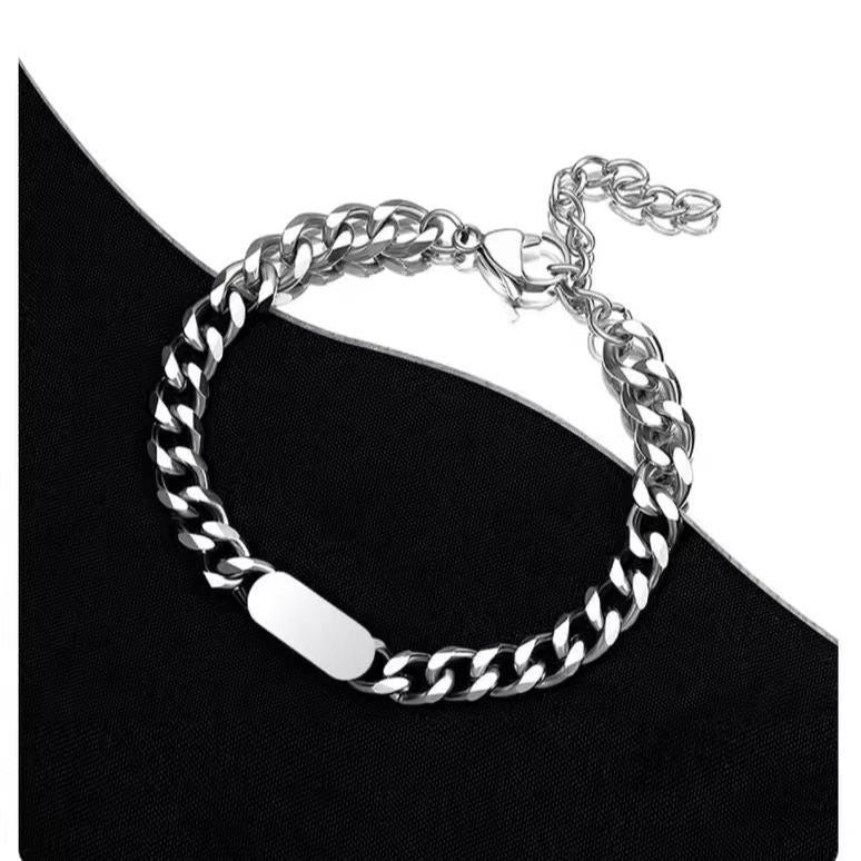 Minimalist Luxury - Sterling Silver Men's Bracelet - LOVELY ROBIN