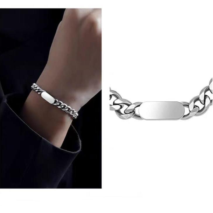 Minimalist Luxury - Sterling Silver Men's Bracelet - LOVELY ROBIN