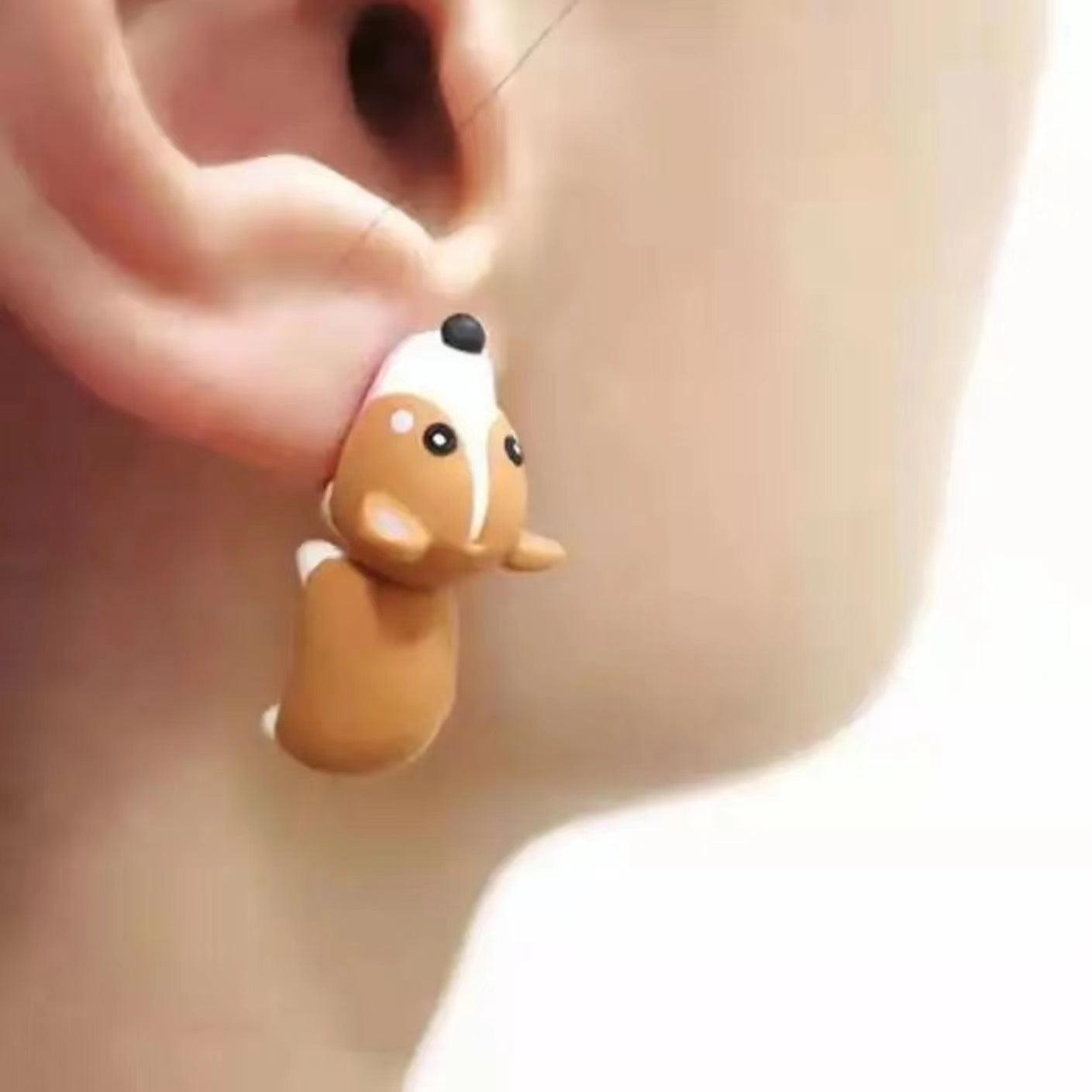 Alloy and Acrylic Animal Bite Creative Earrings - LOVELY ROBIN