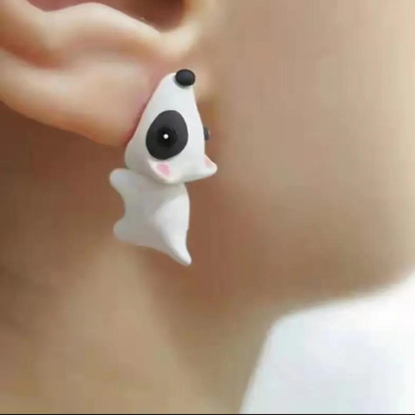 Alloy and Acrylic Animal Bite Creative Earrings - LOVELY ROBIN