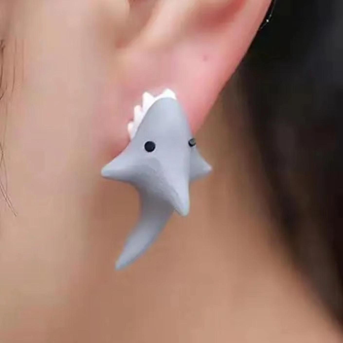 Alloy and Acrylic Animal Bite Creative Earrings - LOVELY ROBIN