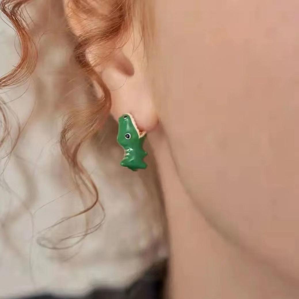 Alloy and Acrylic Animal Bite Creative Earrings - LOVELY ROBIN