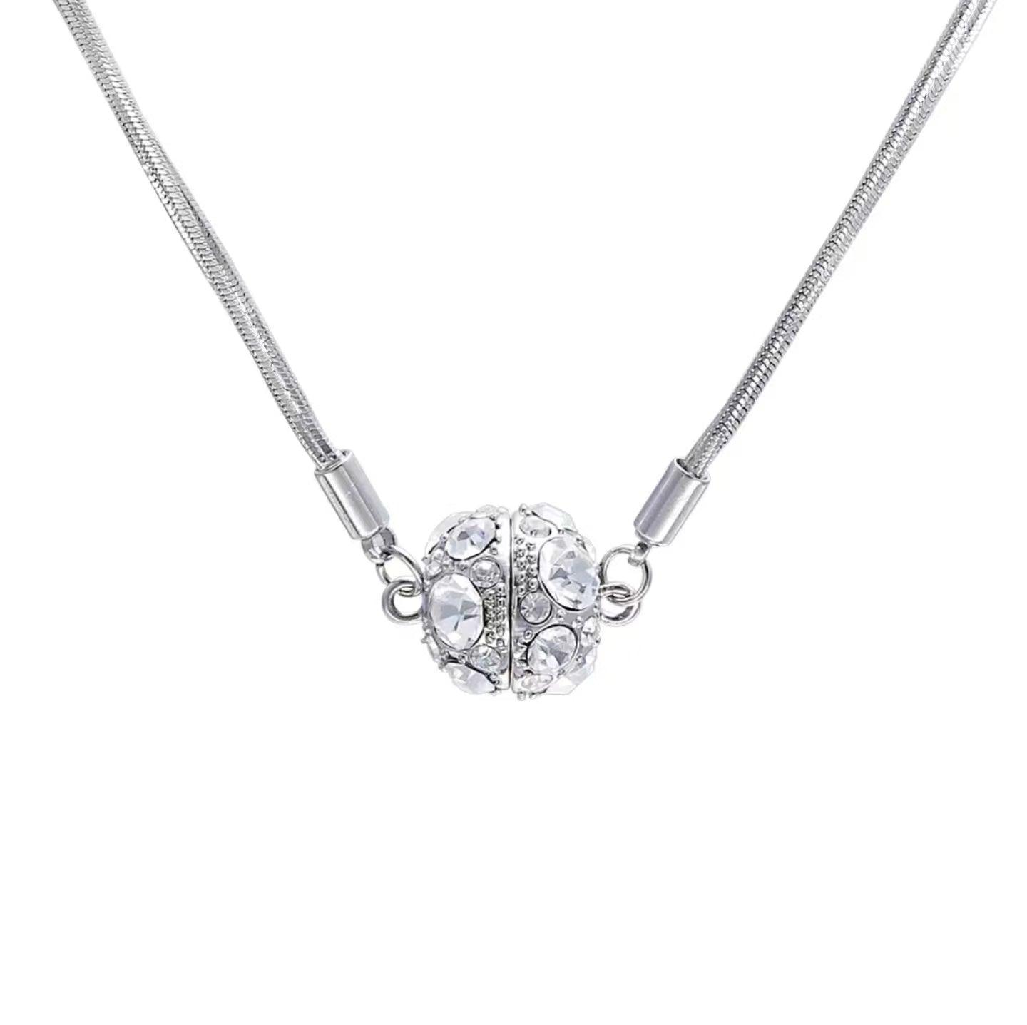 Copper Alloy Inlaid Pendant Magnetic Necklace - LOVELY ROBIN