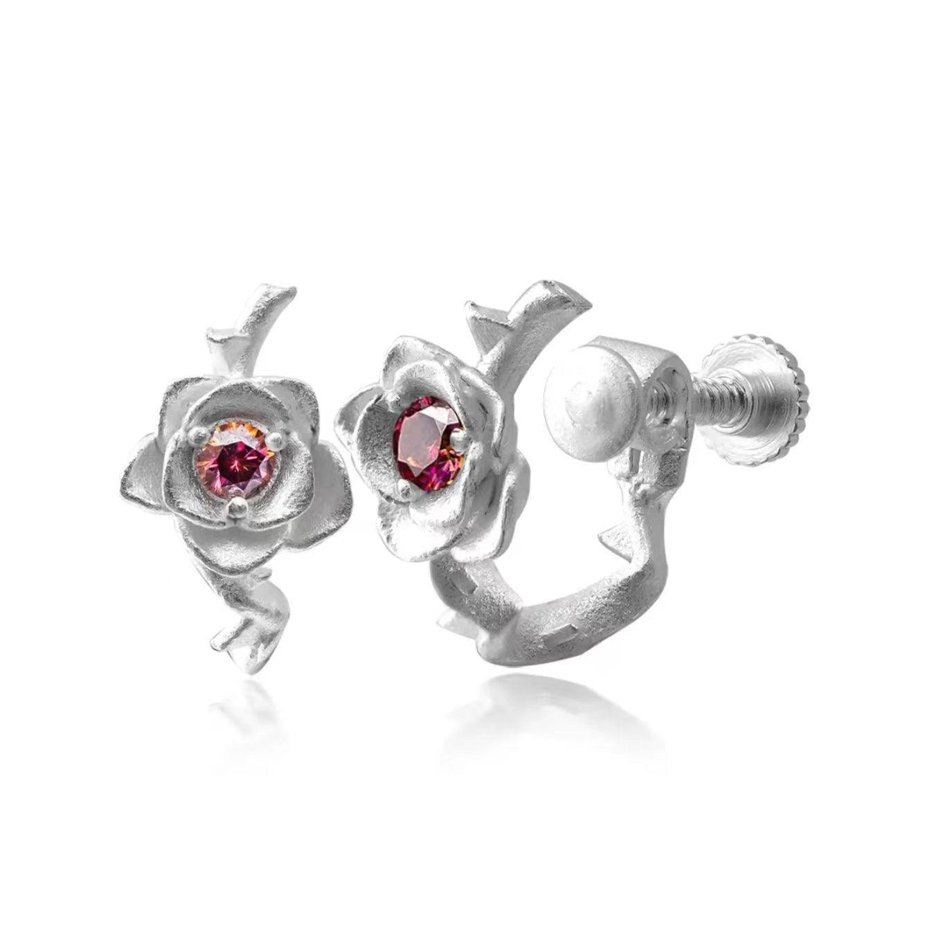 Moissanite Thorn Rose Non-Pierced Ear Cuff - LOVELY ROBIN