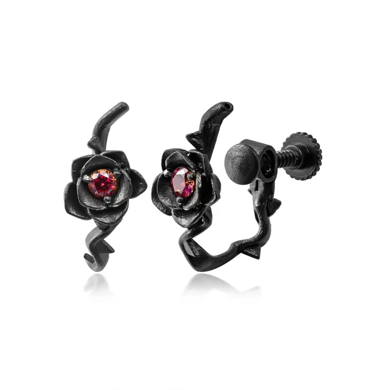 Moissanite Thorn Rose Non-Pierced Ear Cuff - LOVELY ROBIN