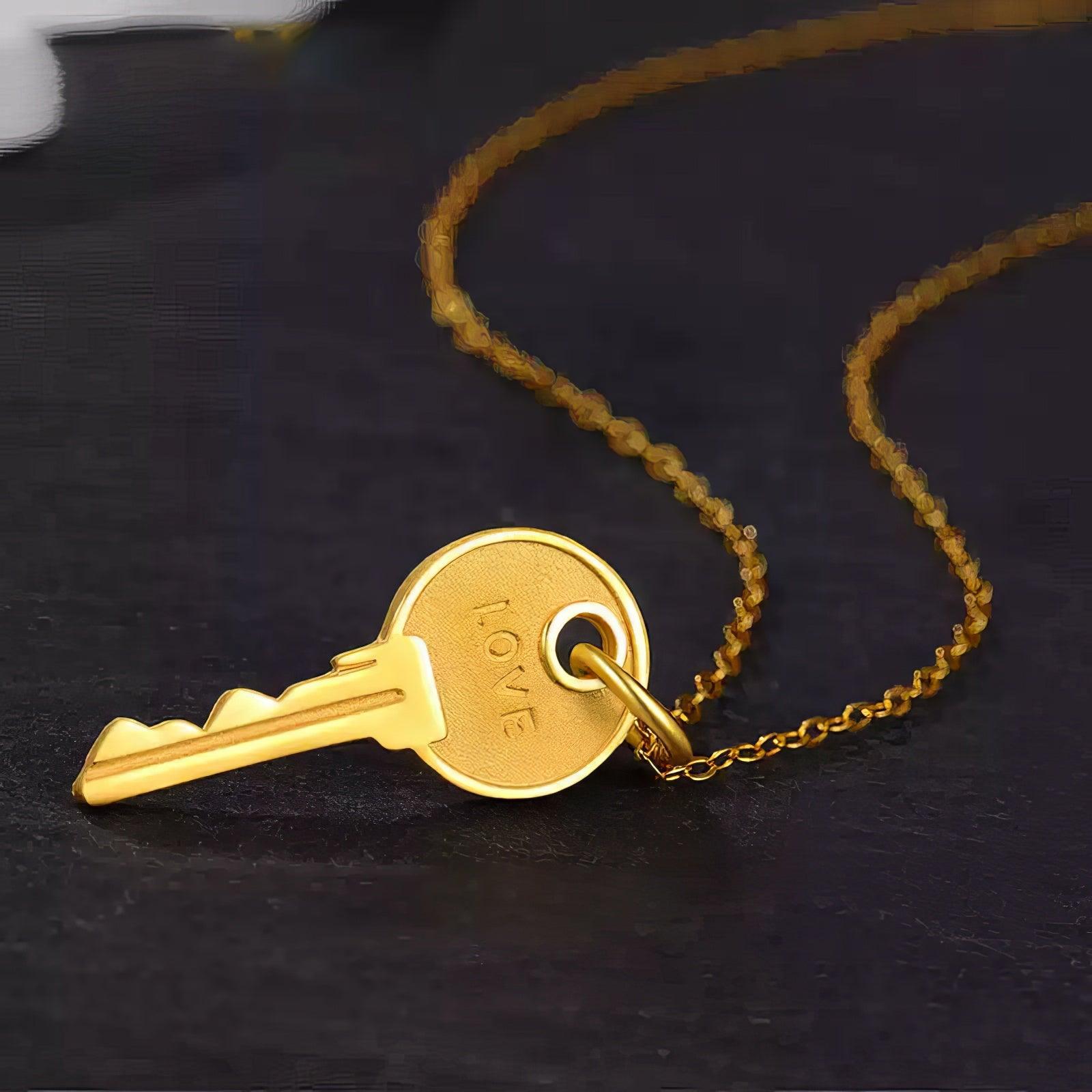 Key to Love 24K Gold Pendant - LOVELY ROBIN