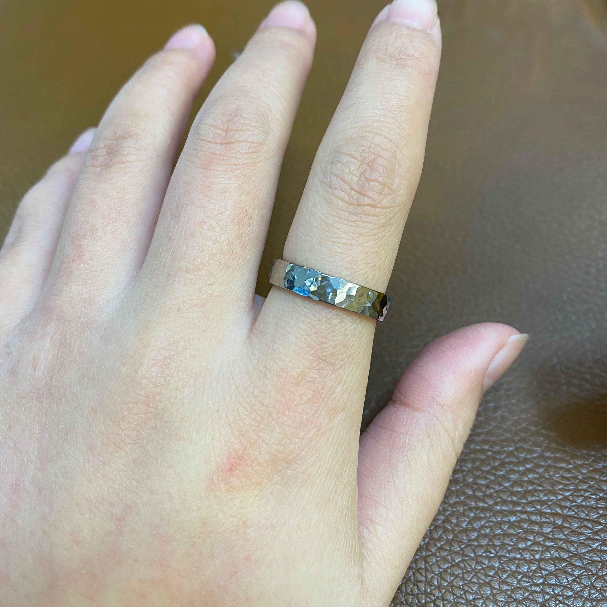 Thorned Wilderness Pure Niobium Hammered Ring - LOVELY ROBIN