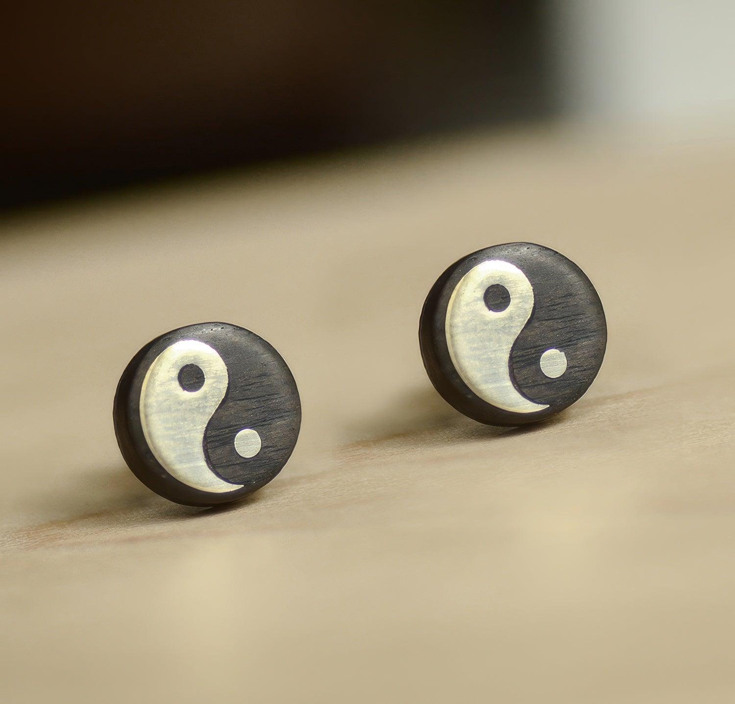 Yin-Yang Stud Earrings - LOVELY ROBIN