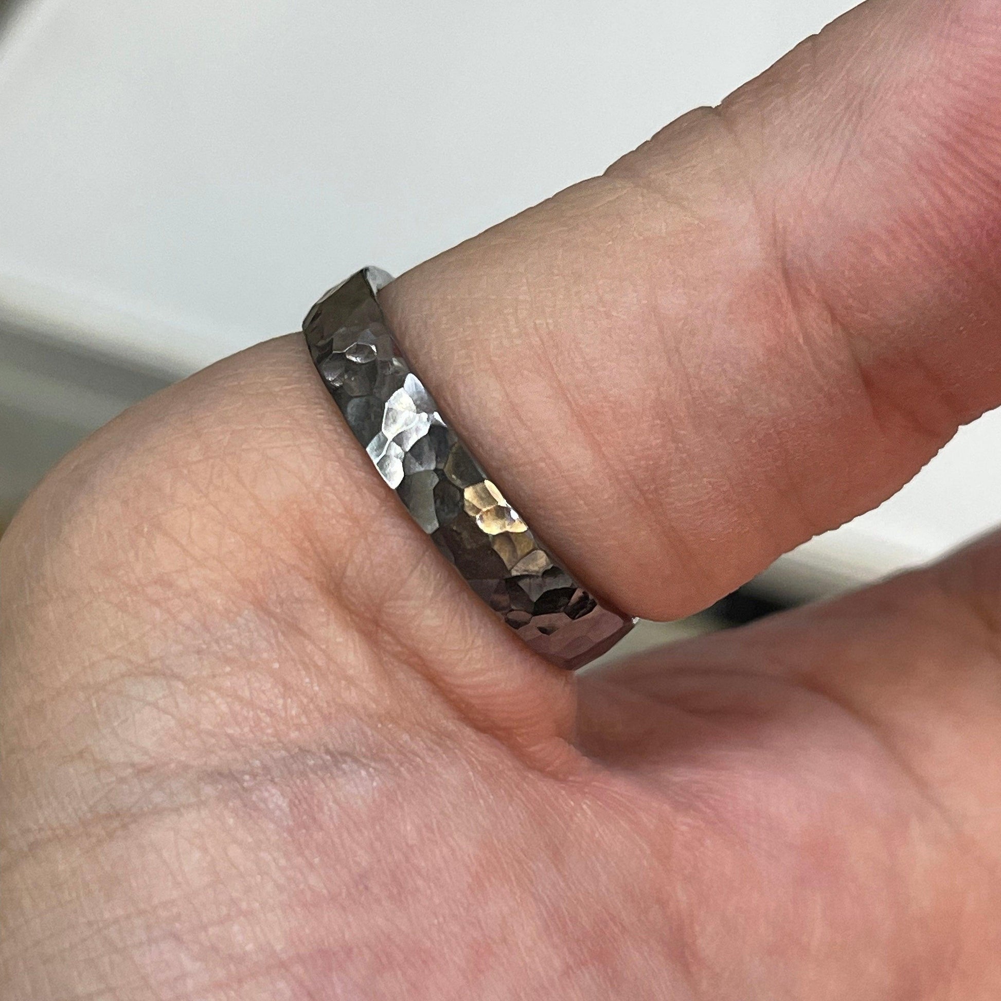 Glimpse Eternity Pure Tantalum Hammered Mirror Ring - LOVELY ROBIN