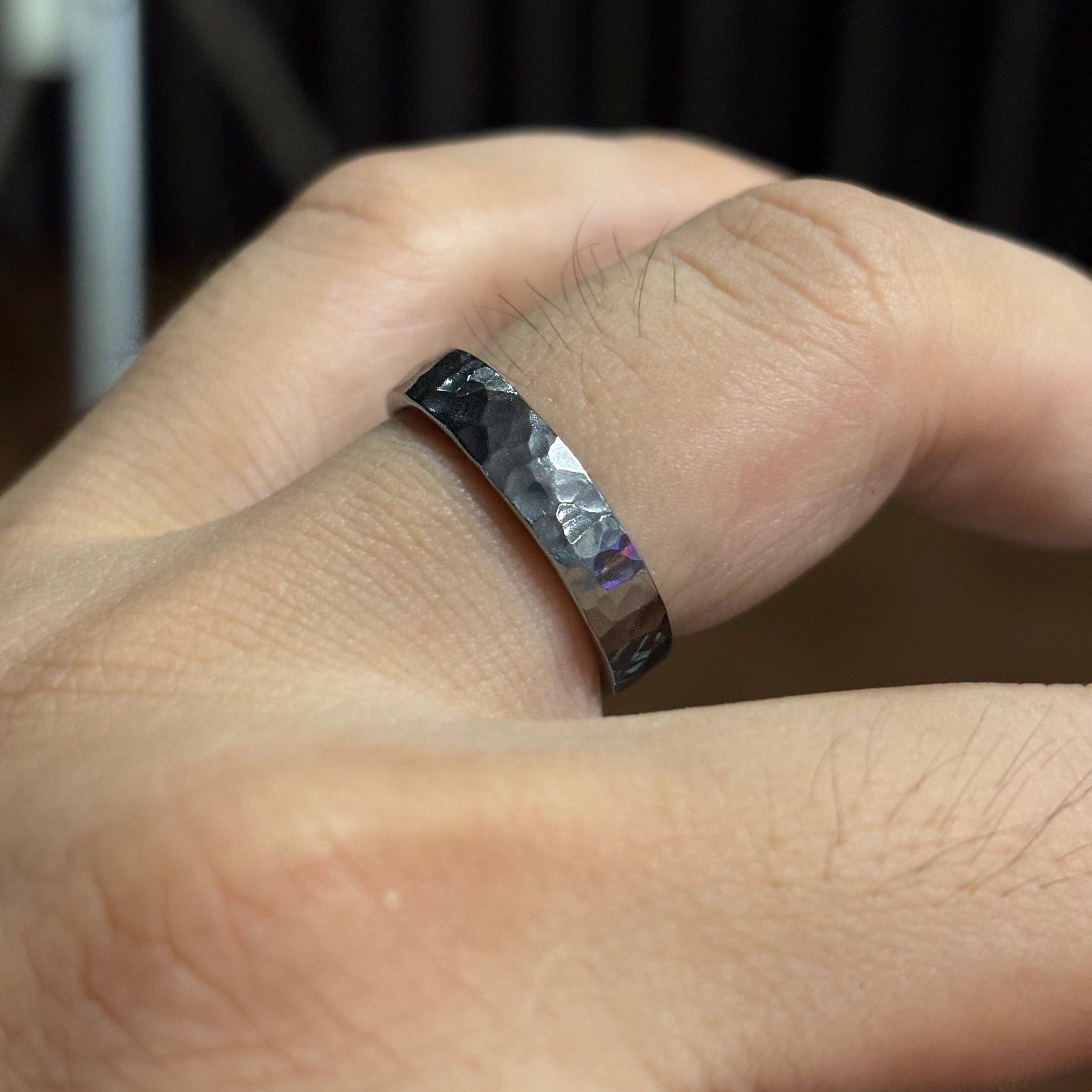 Glimpse Eternity Pure Tantalum Hammered Mirror Ring - LOVELY ROBIN