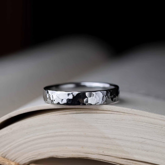 Thorned Wilderness Pure Niobium Hammered Ring - LOVELY ROBIN