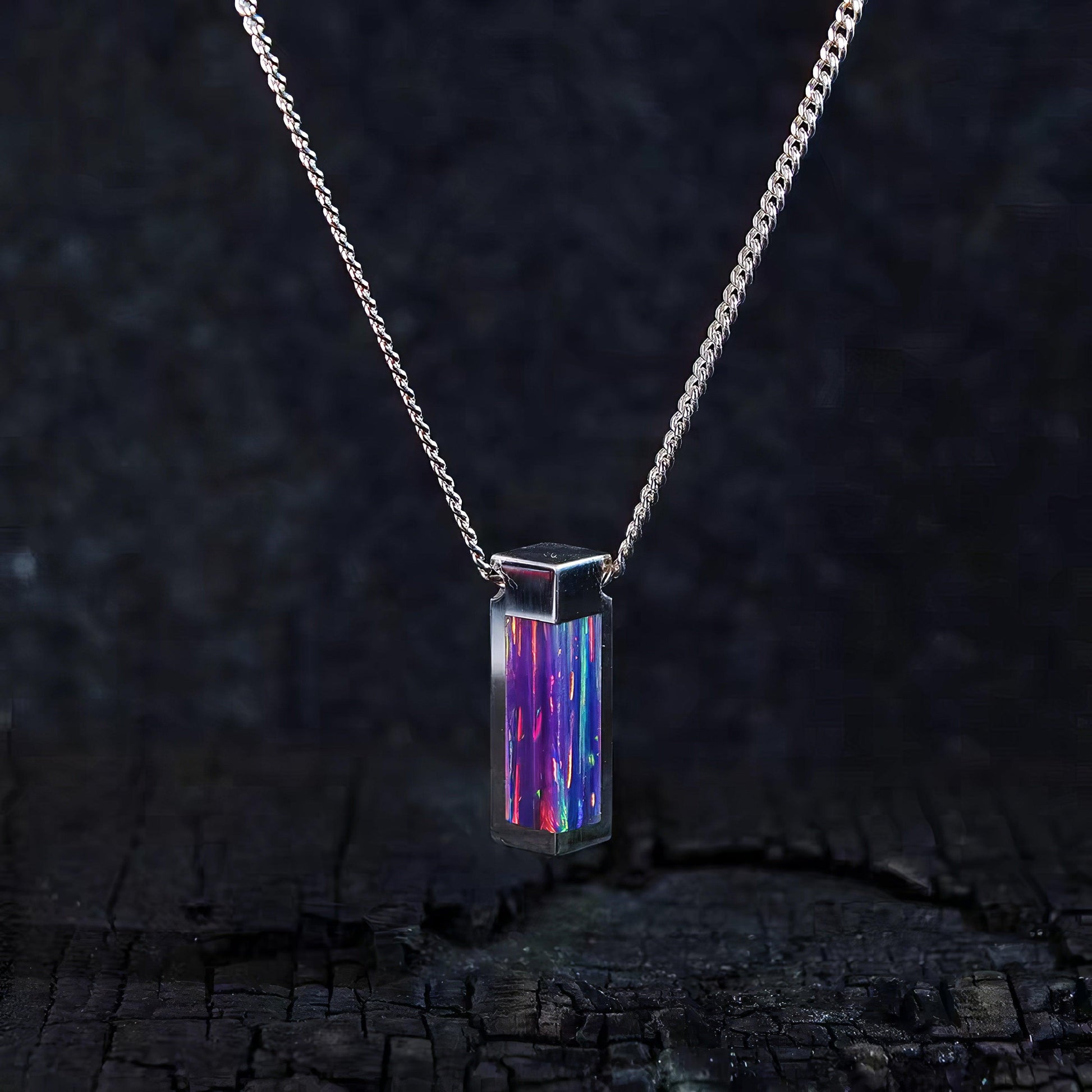 Radiant Mirage Opal Sterling Silver Necklace - LOVELY ROBIN