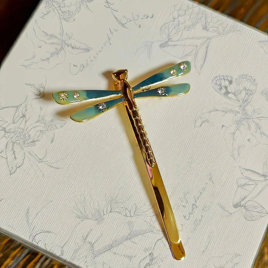 Gradient Blue Dragonfly Hair Clip