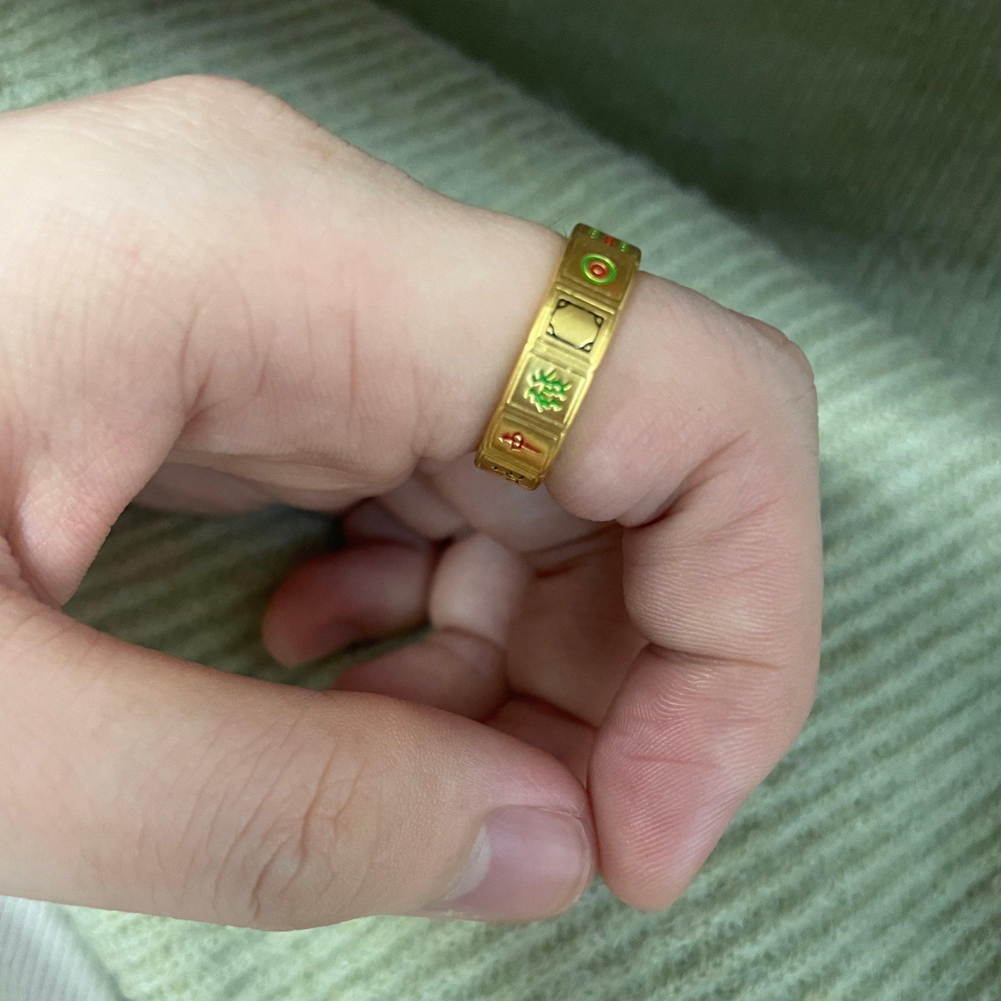 Lucky Strike Mahjong Gold Ring - LOVELY ROBIN