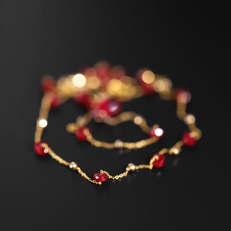 Eternal Flame 18K Gold Ruby Necklace - LOVELY ROBIN