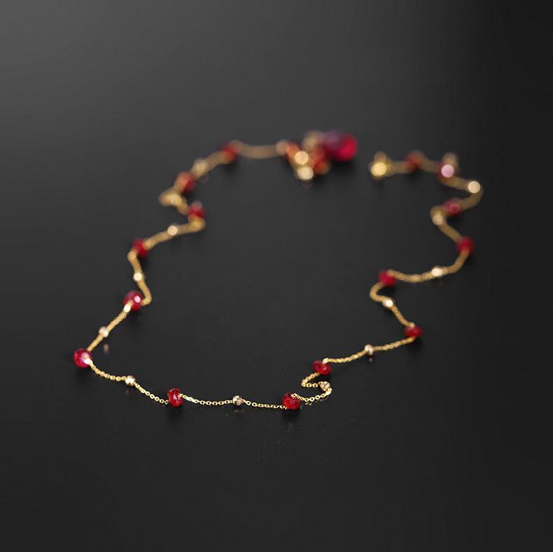 Eternal Flame 18K Gold Ruby Necklace - LOVELY ROBIN