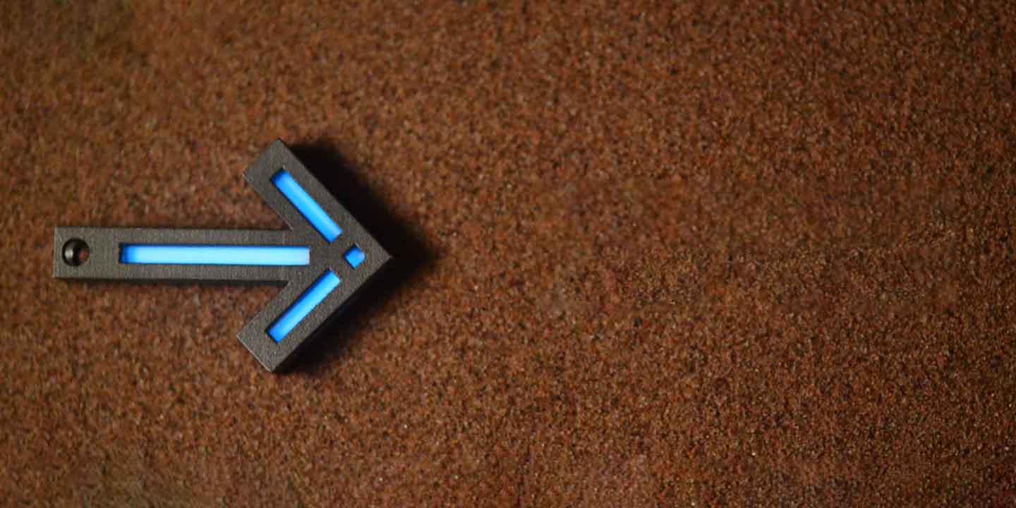 Arrow of Time Pendant TC4 Titanium Tritium Glow Pendant