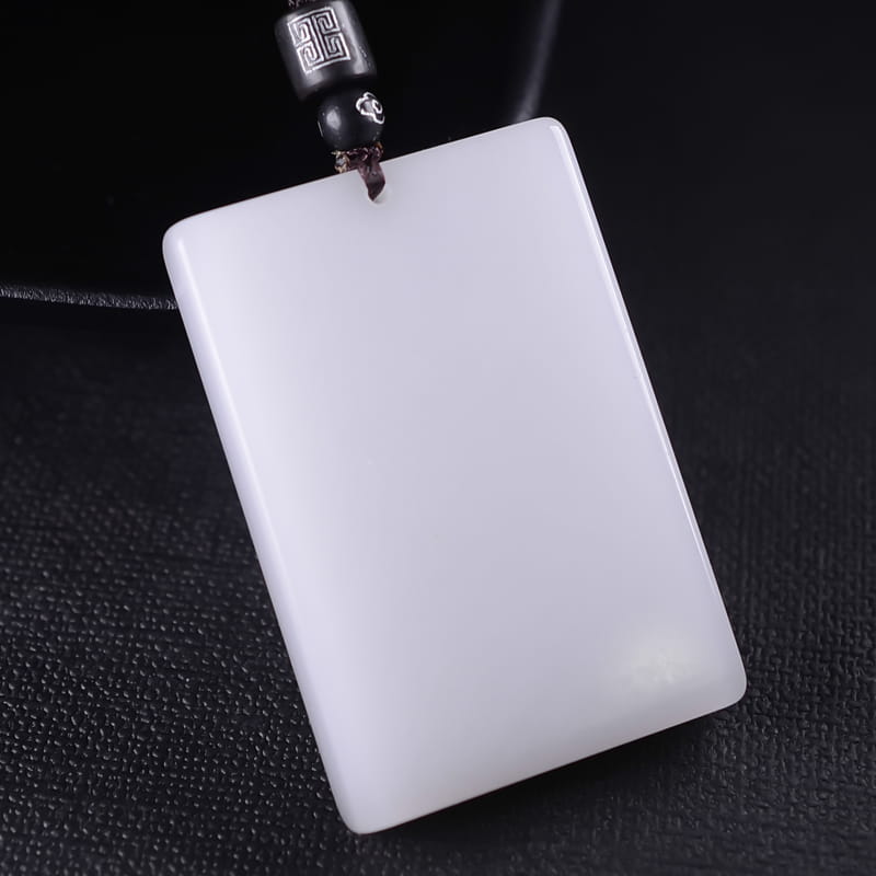 Bafang Fortune Jade Amulet – Natural White Hetian Jade
