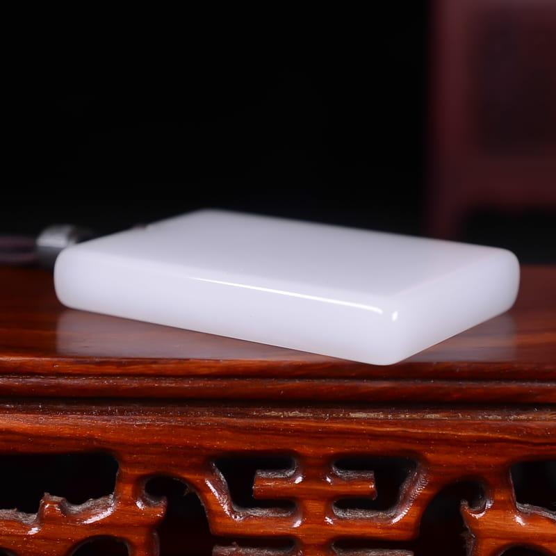 Bafang Fortune Jade Amulet – Natural White Hetian Jade
