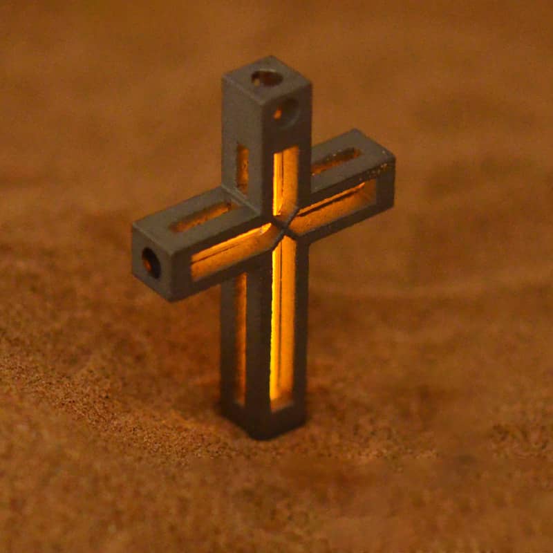 Cyber Tritium Cross Pendant