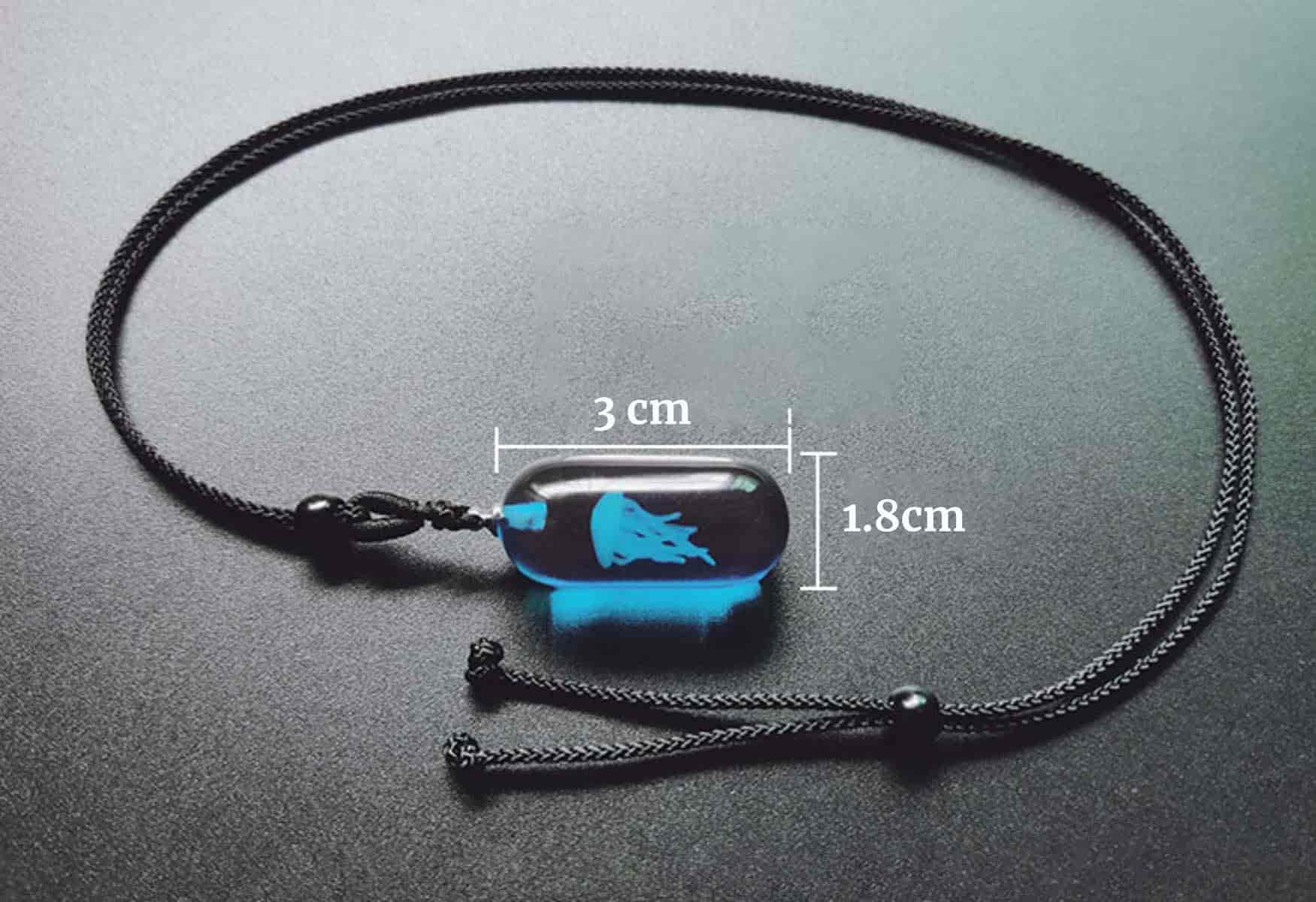 Handcrafted Jellyfish Pendant Necklace – Glow in the Dark Ocean-Inspired Resin Jewelry