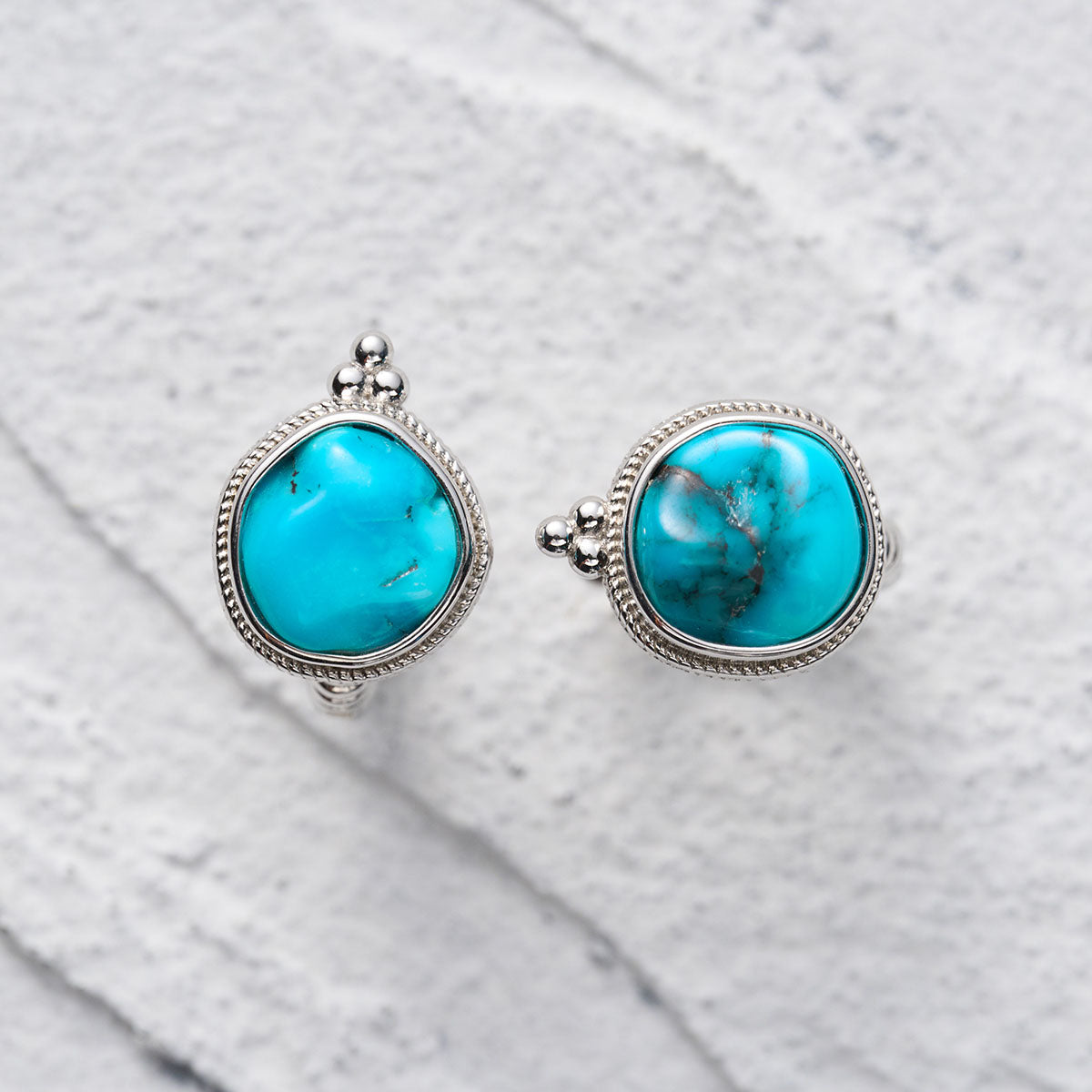 Handcrafted Natural Raw Turquoise Earrings
