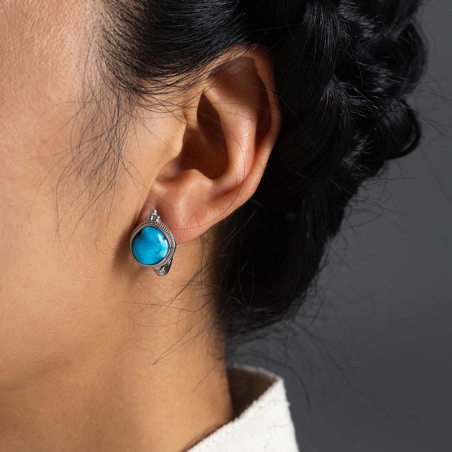 Handcrafted Natural Raw Turquoise Earrings