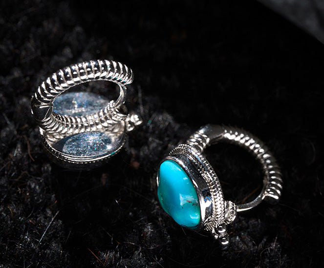 Handcrafted Natural Raw Turquoise Earrings