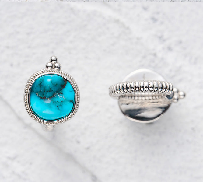 Handcrafted Natural Raw Turquoise Earrings