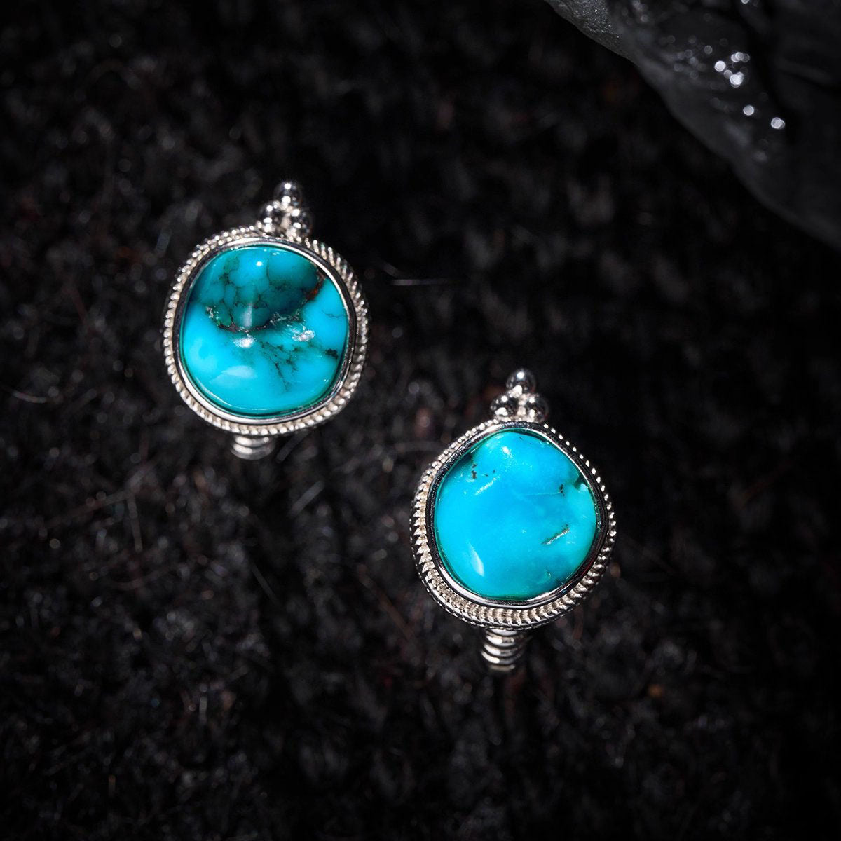 Handcrafted Natural Raw Turquoise Earrings