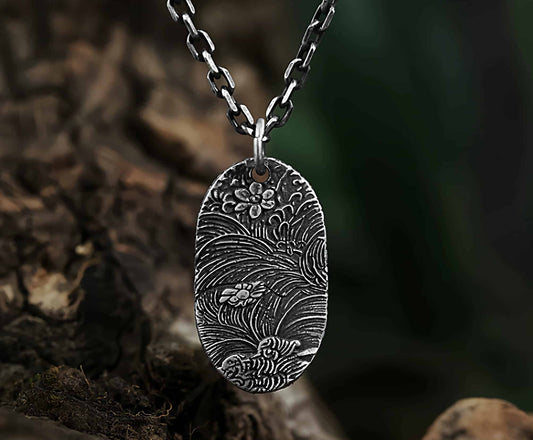 Handmade Firework 999 Silver Pendant Necklace