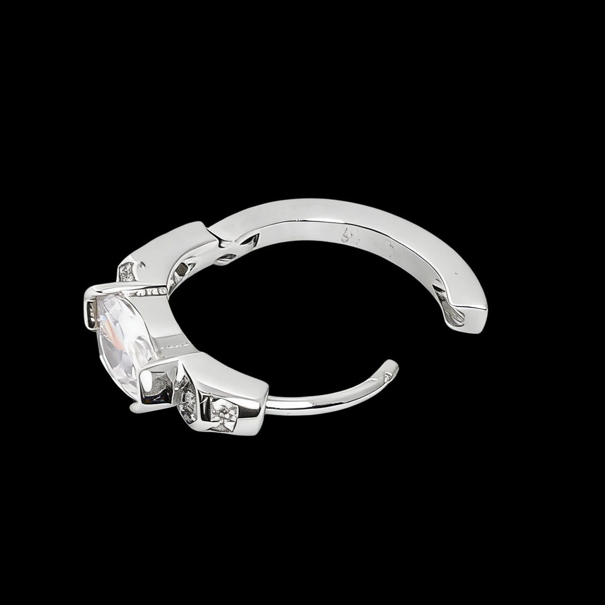 Horus Shadow and Light 999 Silver Zircon Earrings