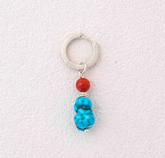 Ice Pulse · Tibetan Turquoise Drop Earring (Sold Individually) · A Talisman of Inner Power and Protection