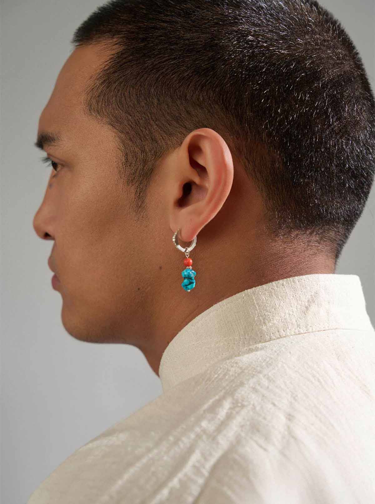 Ice Pulse · Tibetan Turquoise Drop Earring (Sold Individually) · A Talisman of Inner Power and Protection