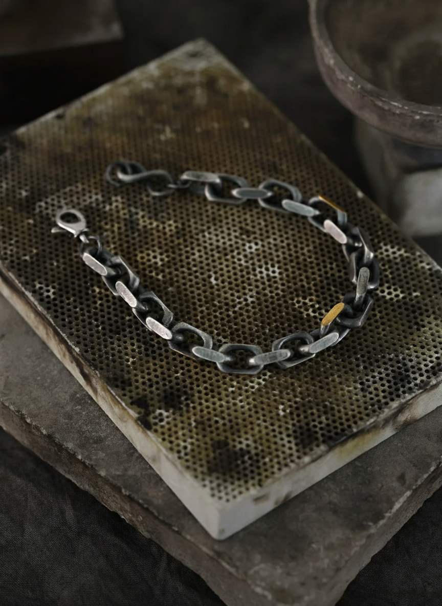 Men-s-S925-Sterling-Silver-Bracelet-with-Gold-Accent_11