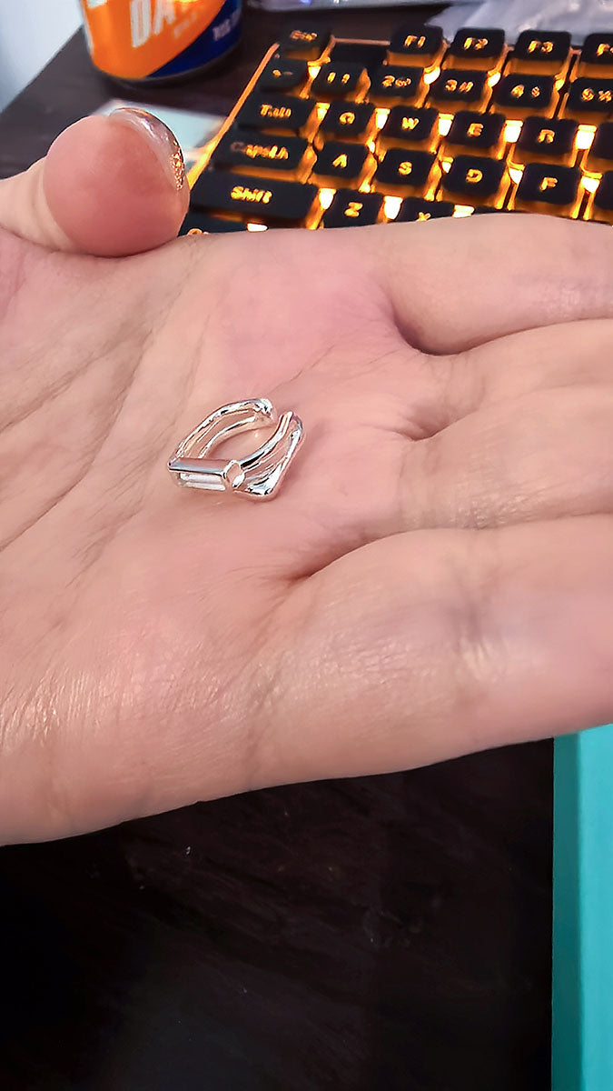 S925 Sterling Silver Double-Layer Tritium Glow Ear Cuff