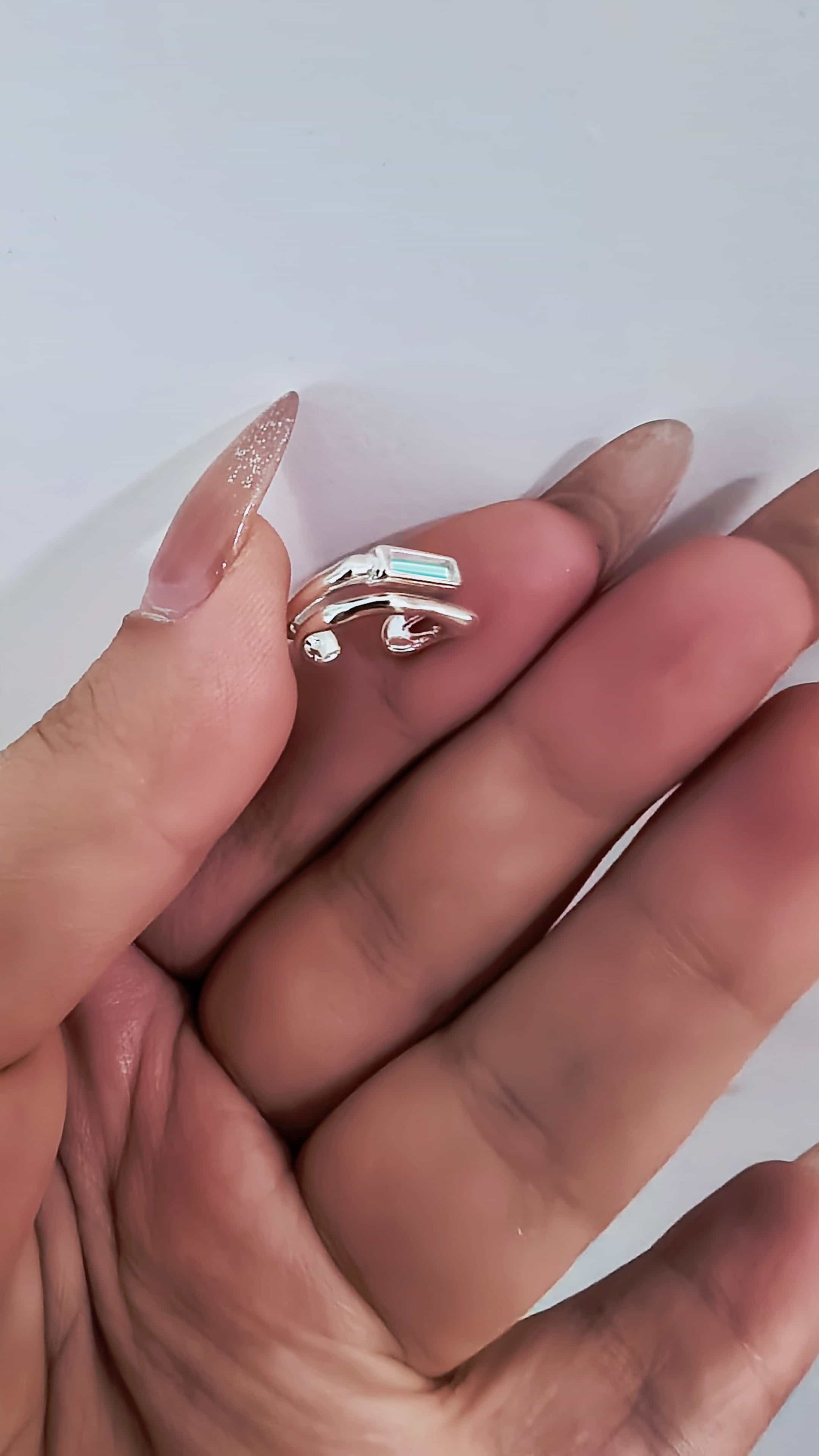 S925 Sterling Silver Double-Layer Tritium Glow Ear Cuff