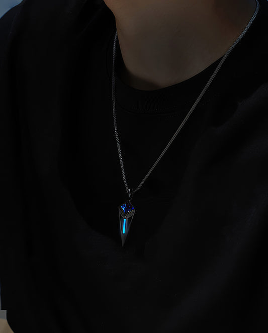 S925 Sterling Silver Tritium Glow Starburst Pendant