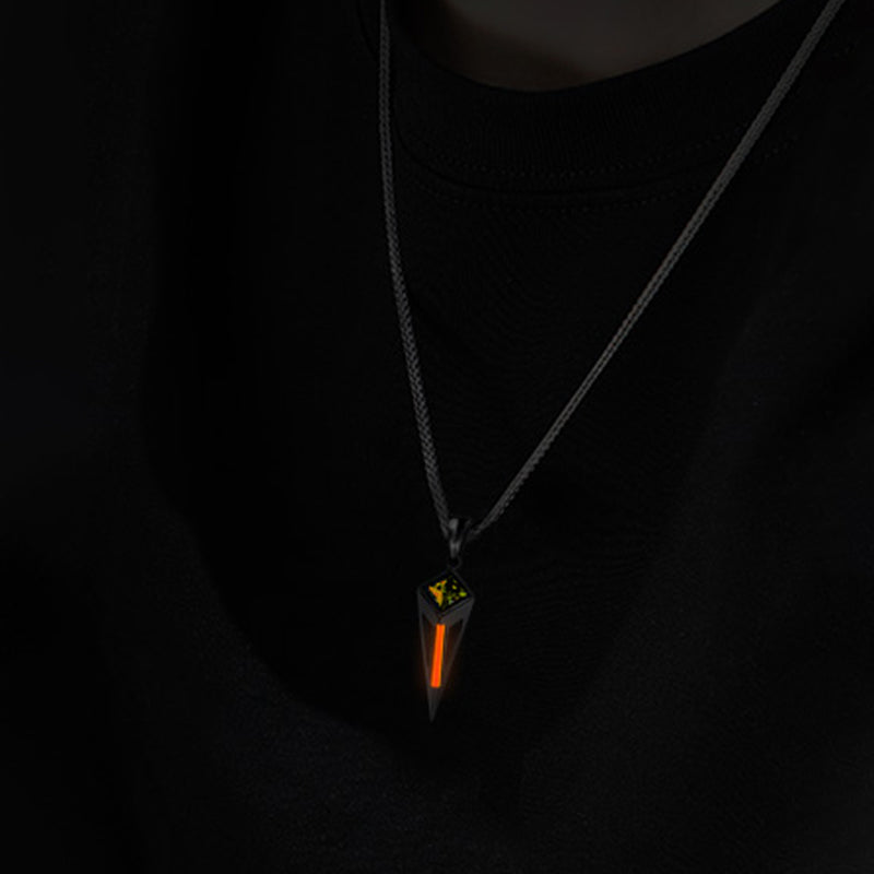 S925 Sterling Silver Tritium Glow Starburst Pendant