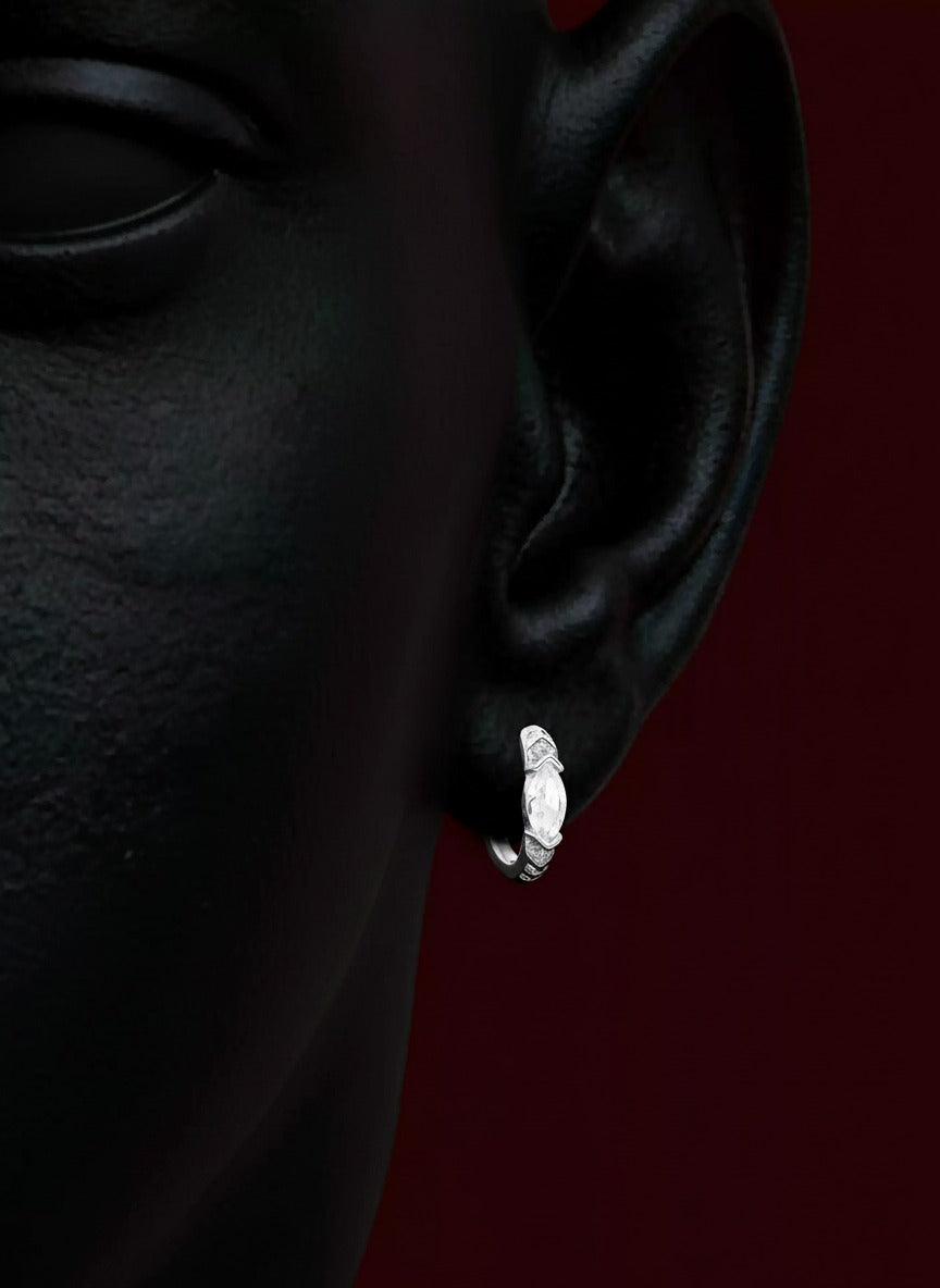 Horus Shadow and Light 999 Silver Zircon Earrings