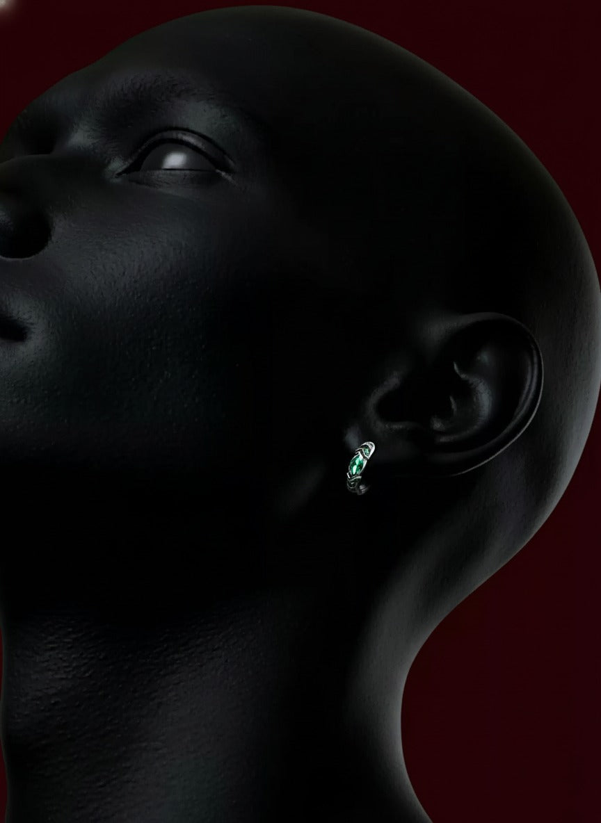 Horus Shadow and Light 999 Silver Zircon Earrings