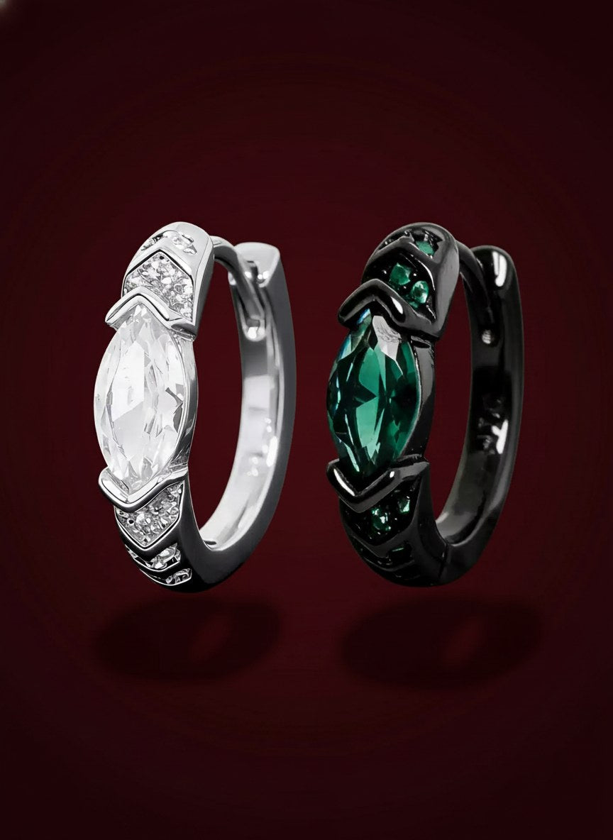 Horus Shadow and Light 999 Silver Zircon Earrings