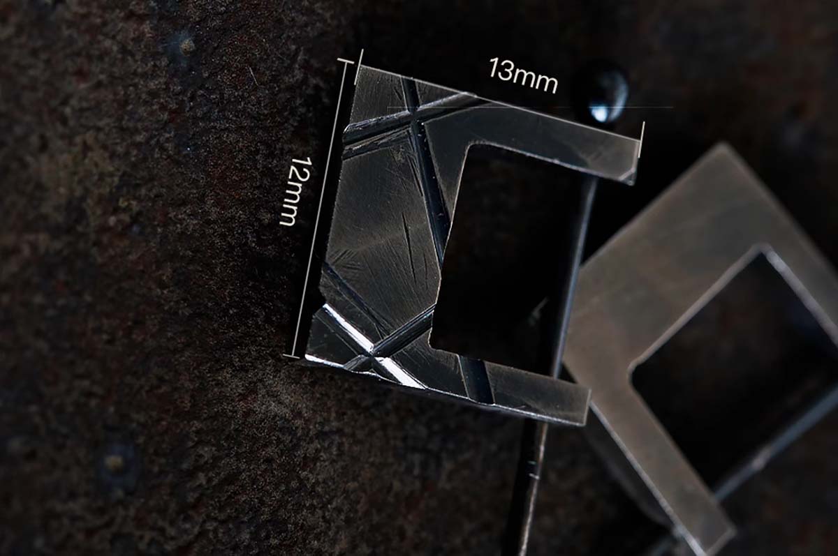 S999 Pure Silver Handmade Geometric Stud Earrings with Textured Square Design