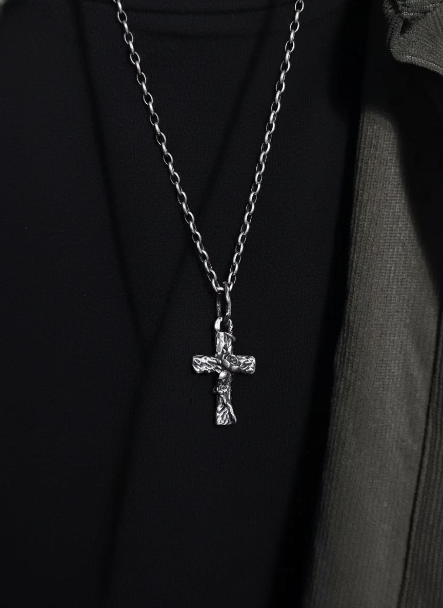 Thorn-Flower-Cross-Pendant-Necklace-in-S999-Sterling-Silver_4