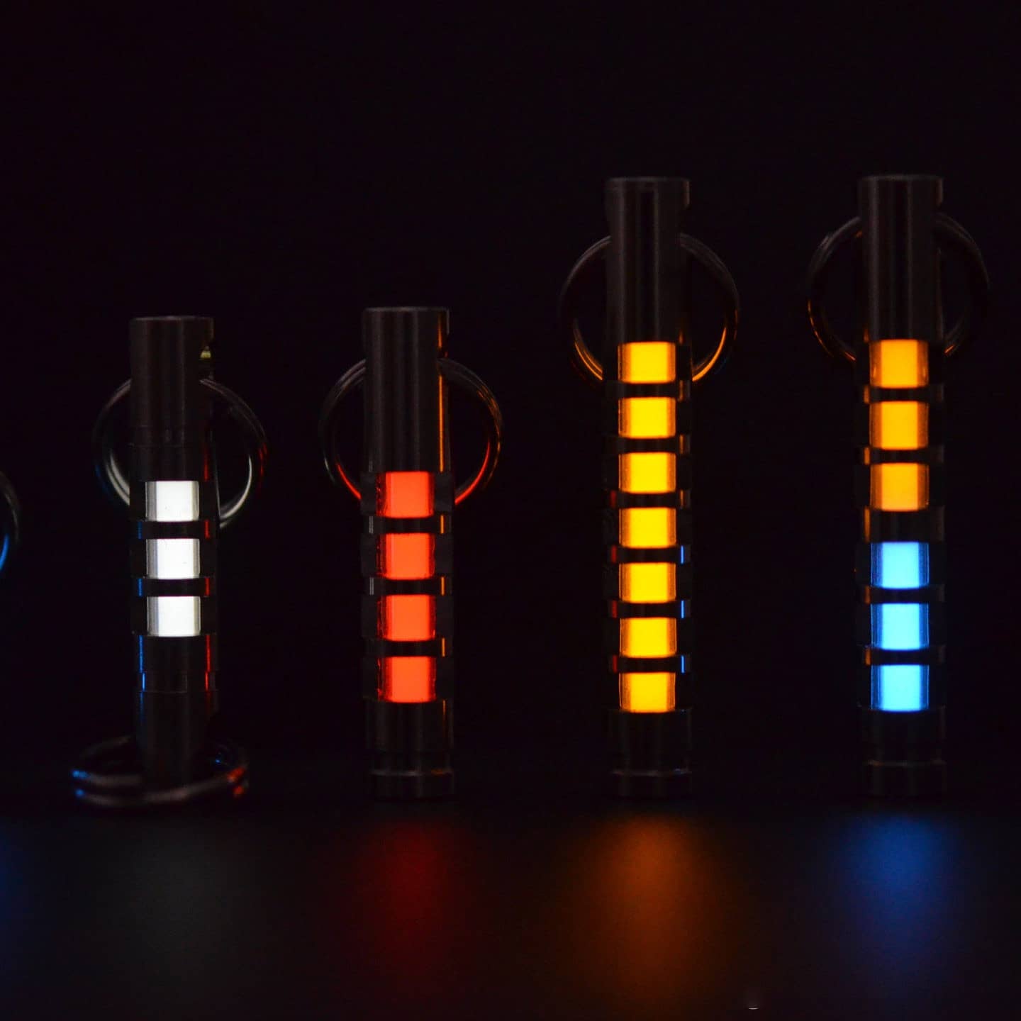 Titanium Tritium Glow Keychain Pendant 25 Year Self Illuminating Capsule