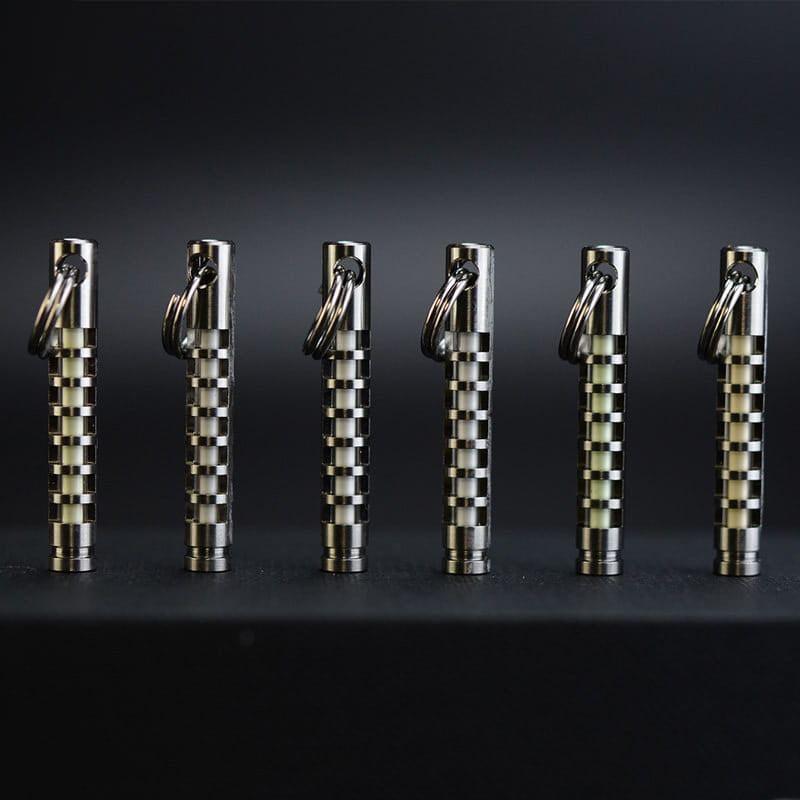 Titanium Tritium Glow Keychain Pendant 25 Year Self Illuminating Capsule