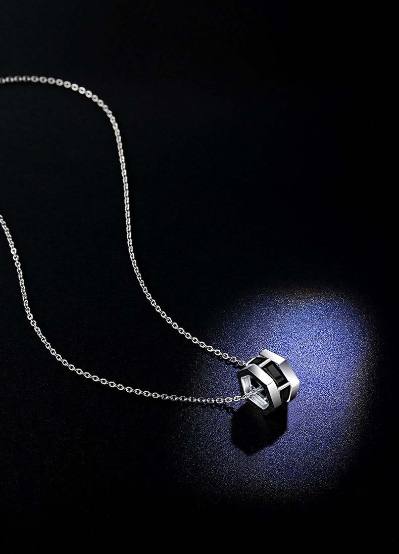 Tritium Luck Pendant Necklace in Sterling Silver
