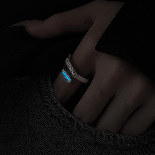 Tritium Signal Ring Adjustable Open Band with 25 Year Self Luminous Glow